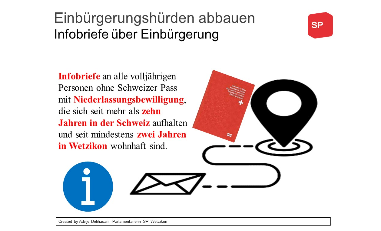 Postulat Abbau Einbürgerungshürden: Infobriefe über Einbürgerung